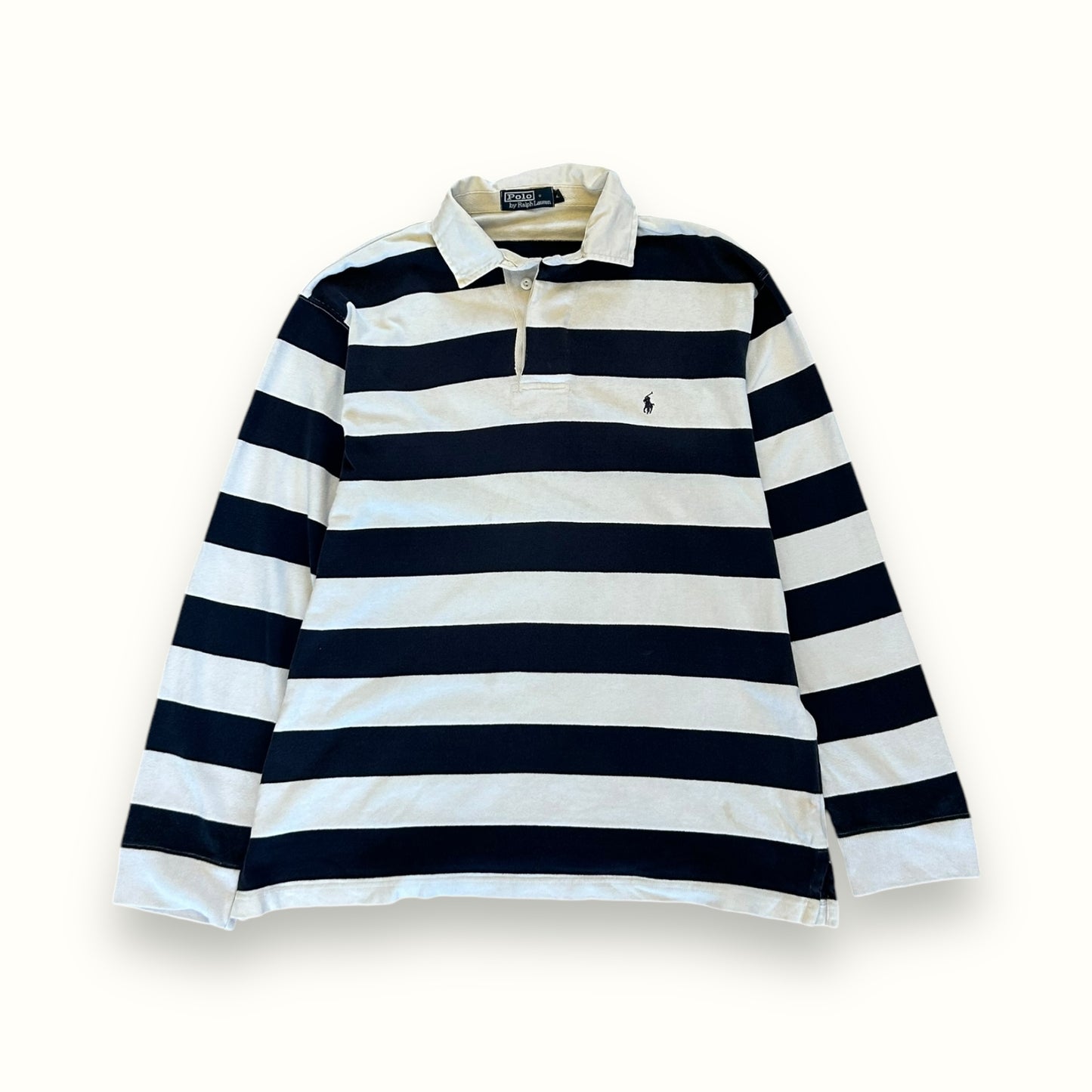 Vintage Ralph Lauren striped rugby polo shirt (L)