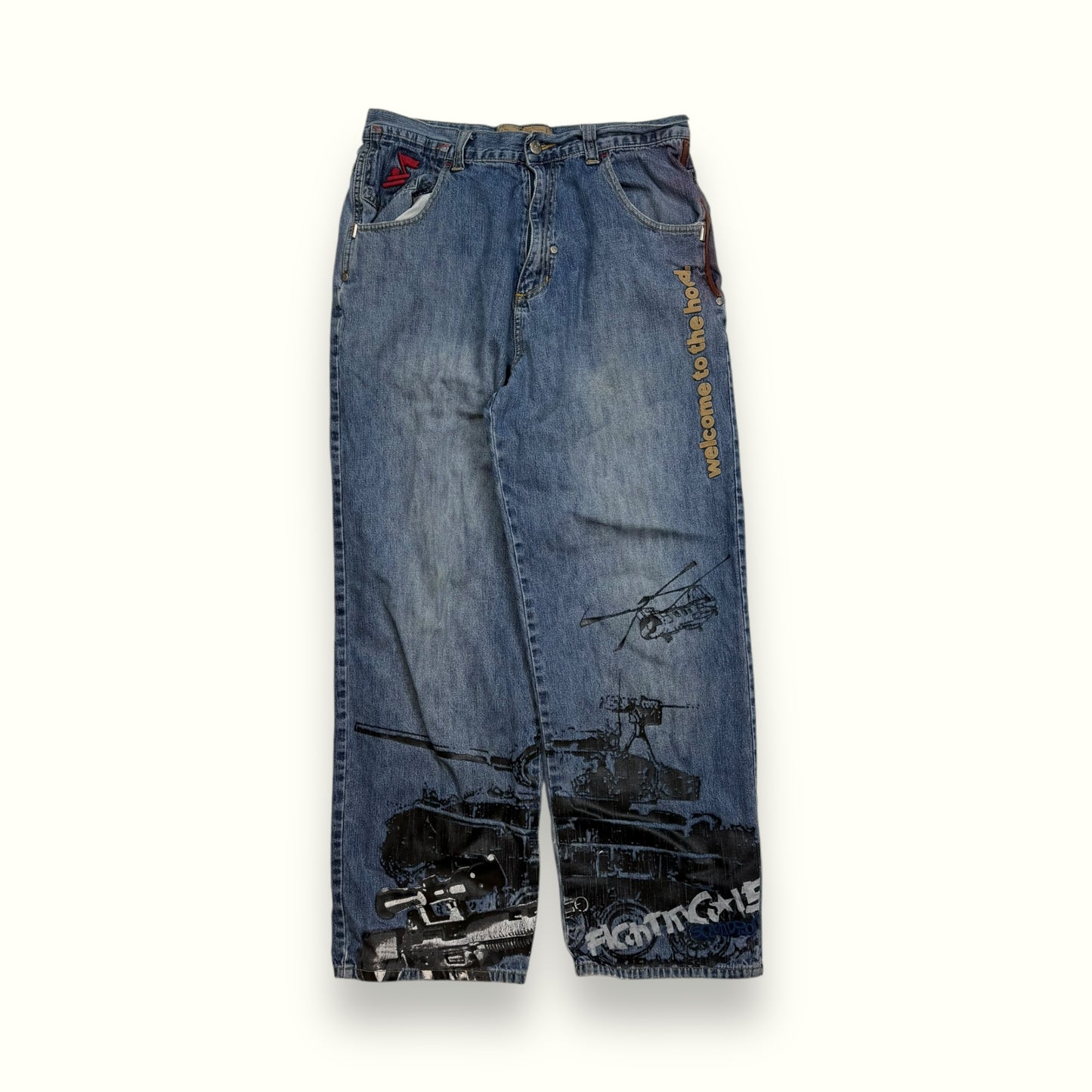 Vintage ARME Welcome to the hood baggy jeans (W32)