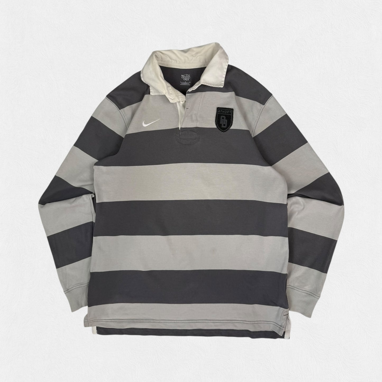 Vintage Nike athletic dept striped rugby polo (L)