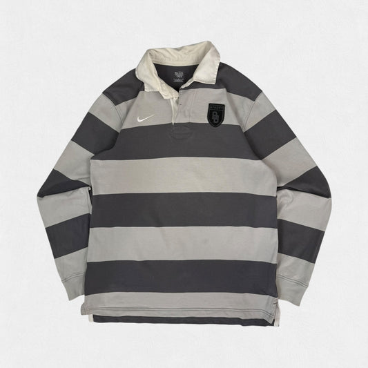 Vintage Nike athletic dept striped rugby polo (L)