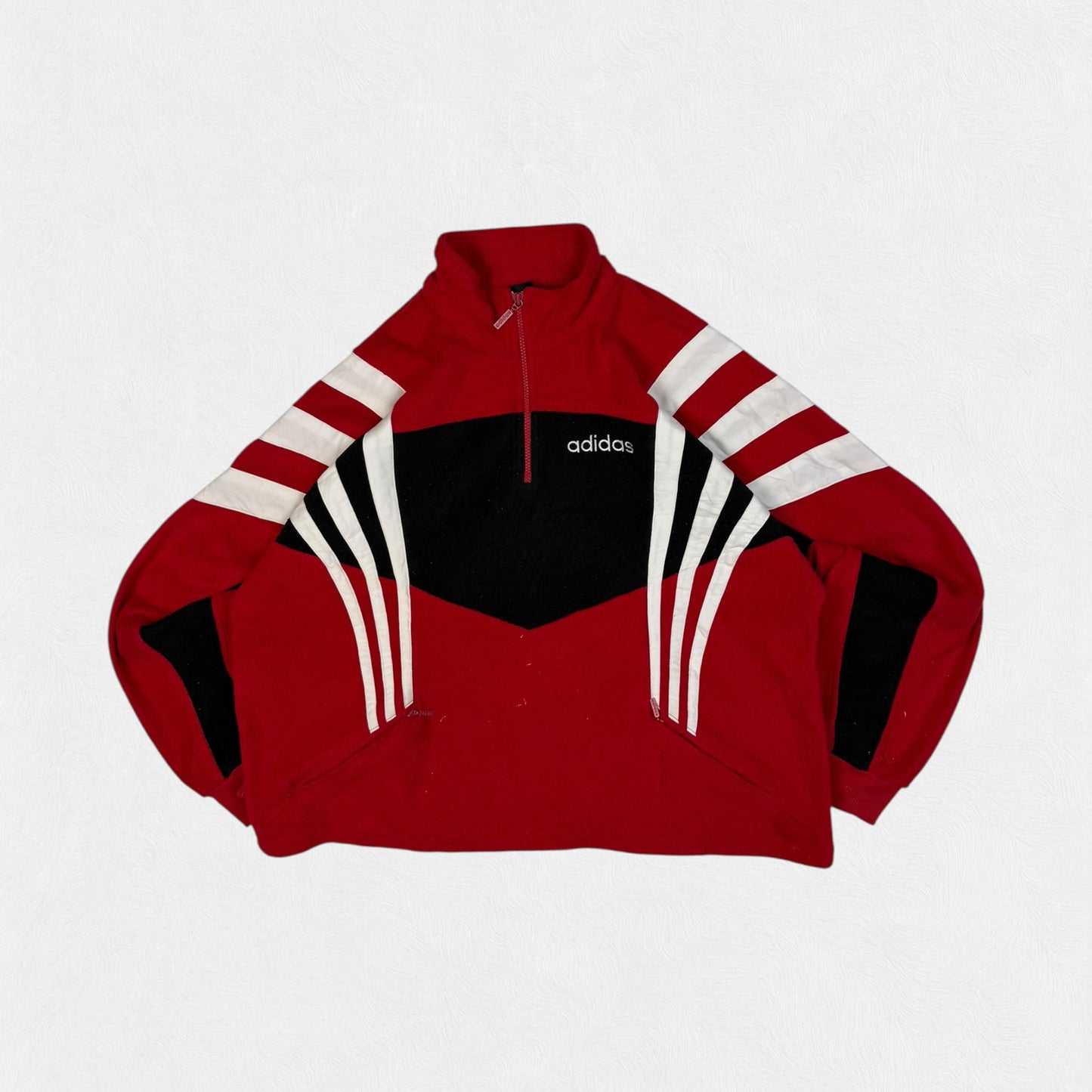 Vintage 90s adidas originals colour block quarter zip fleece (L)