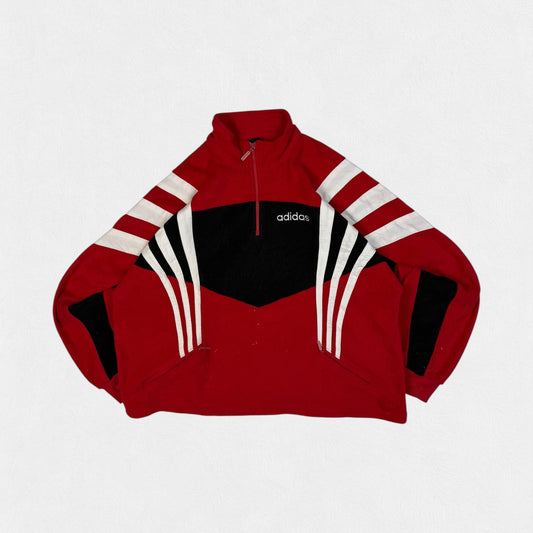 Vintage 90s adidas originals colour block quarter zip fleece (L)