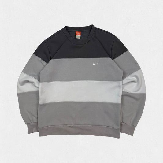 Vintage Nike mini swoosh striped sweatshirt (L)