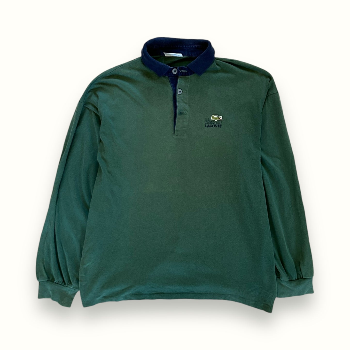 Vintage 80s Lacoste La chemise long sleeve polo shirt (M)