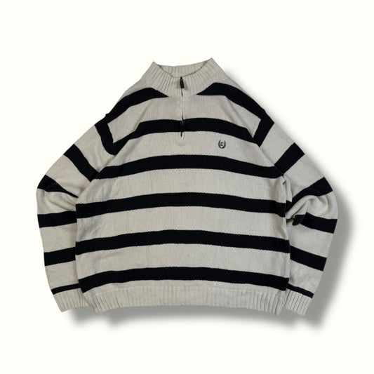 Vintage Chaps striped quarter zip knit sweater (XL)