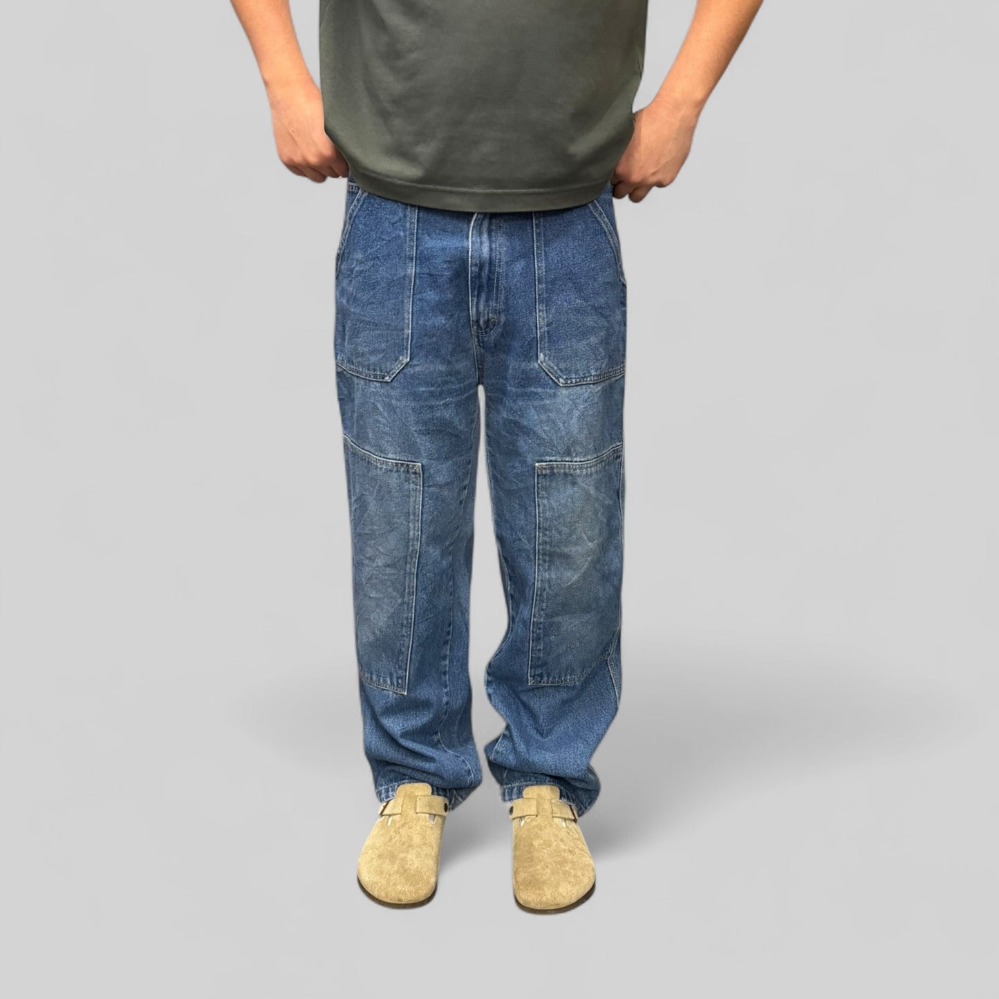 Baggy fit double knee carpenter jeans (W36)