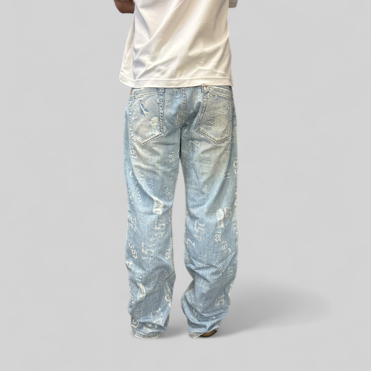 Vintage Y2K all over print hip hop jeans (W38)