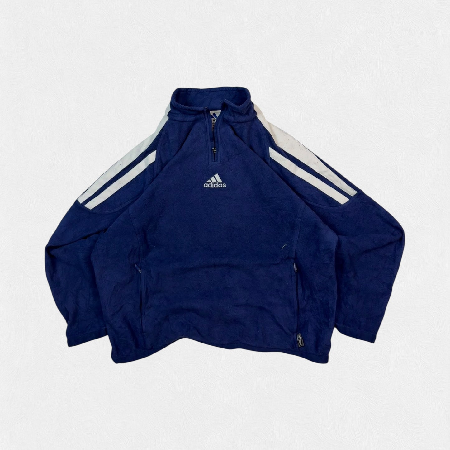 Vintage Adidas centre logo quarter zip fleece (L)