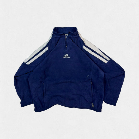 Vintage Adidas centre logo quarter zip fleece (L)