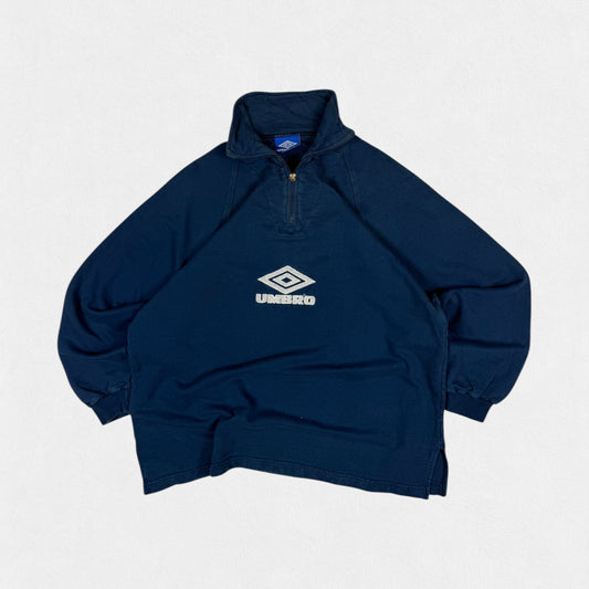Vintage 90s Umbro centre logo quarter zip sweatshirt (M)