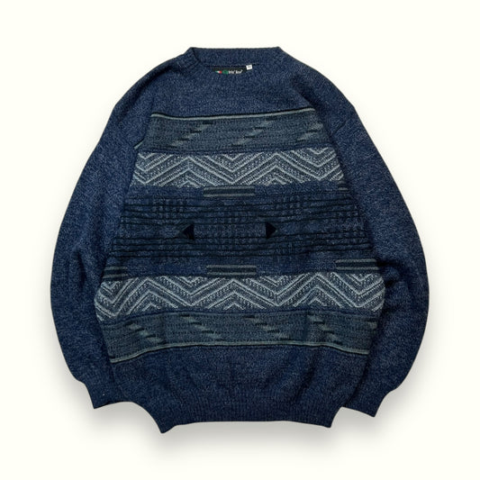Abstract grandad knit sweater (L)