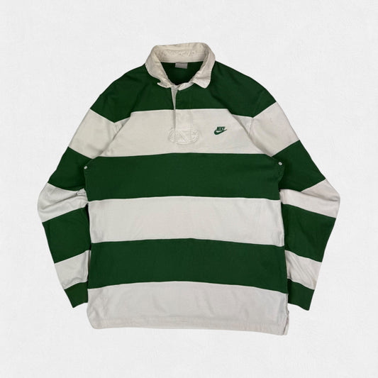 Vintage Nike striped rugby polo shirt (L)