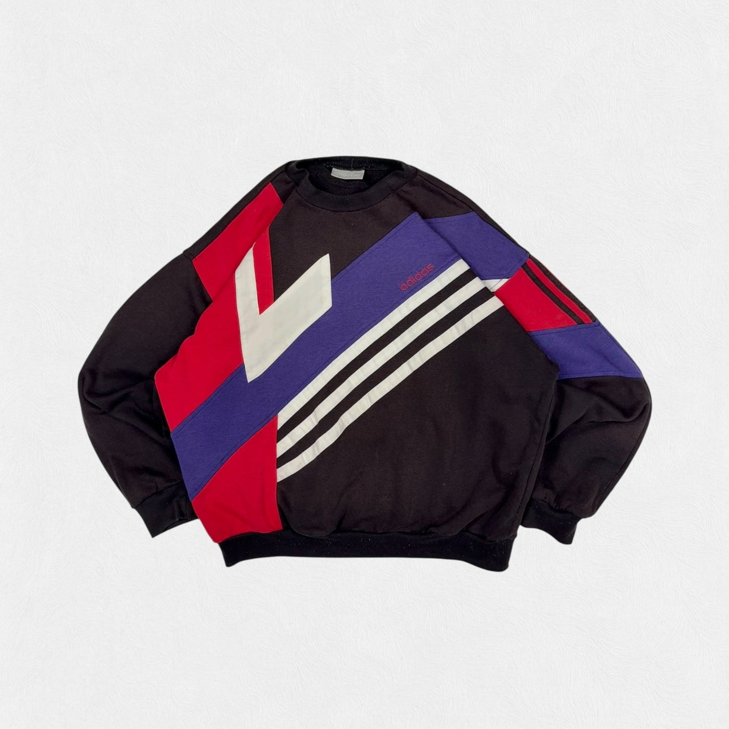 Vintage 90s Adidas abstract colour block sweatshirt (M)