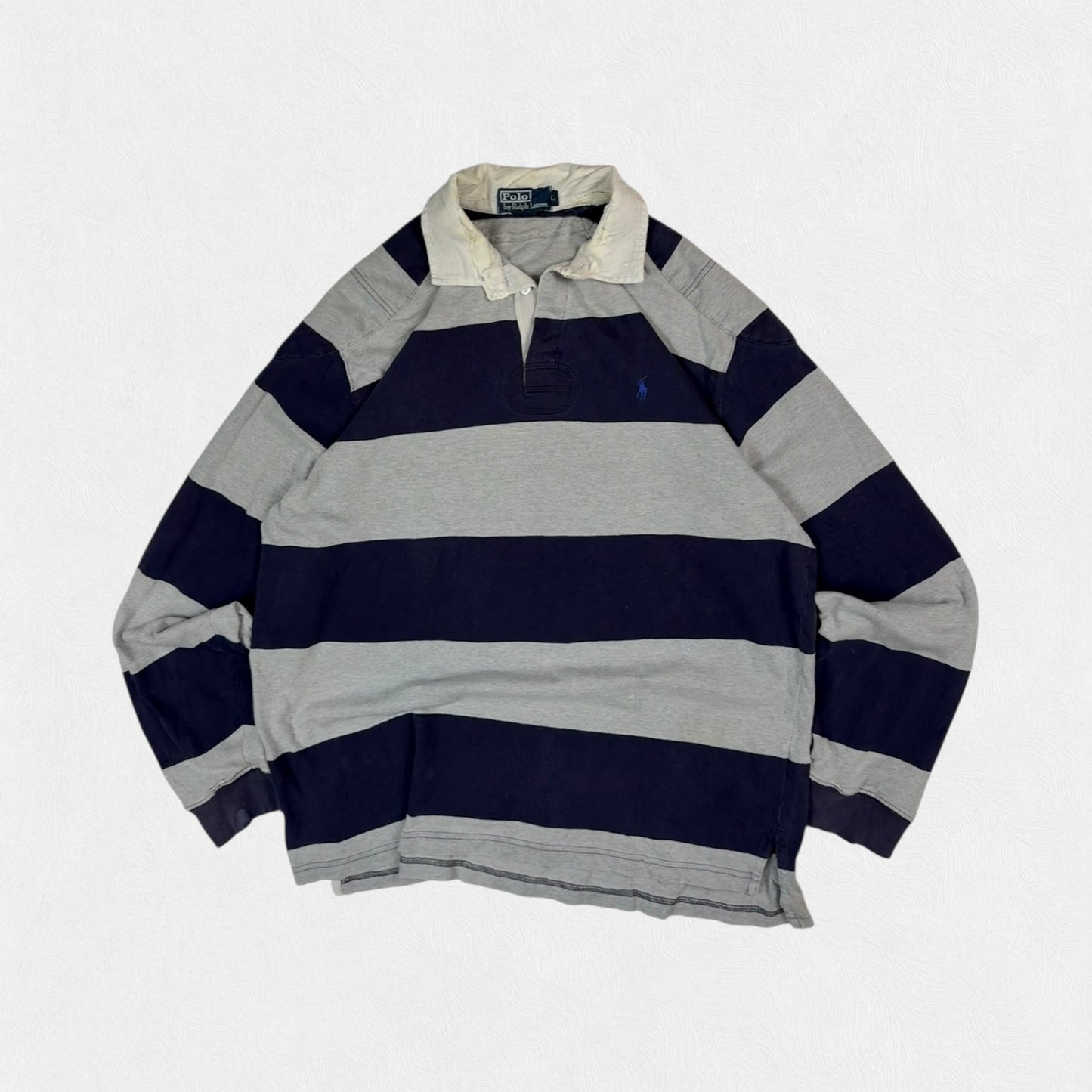 Vintage 90s Polo Ralph Lauren striped rugby polo shirt (L)