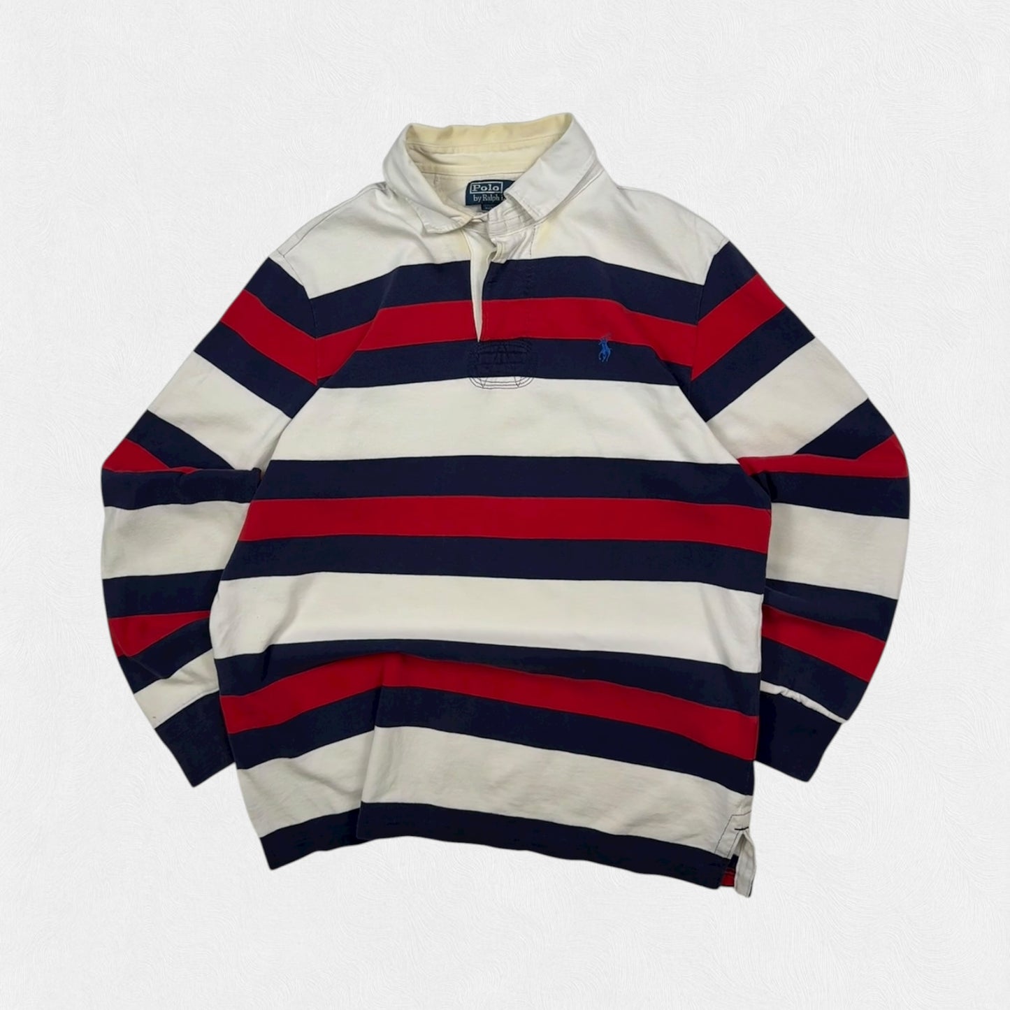 Vintage 90s Polo Ralph Lauren striped rugby polo shirt (L)