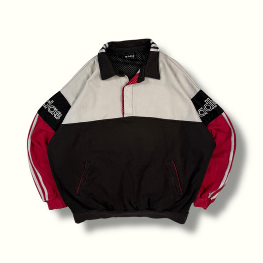 Vintage 90s Adidas collared sweatshirt (XL)