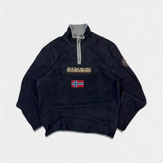 Napapijri spell out quarter zip fleece (M)
