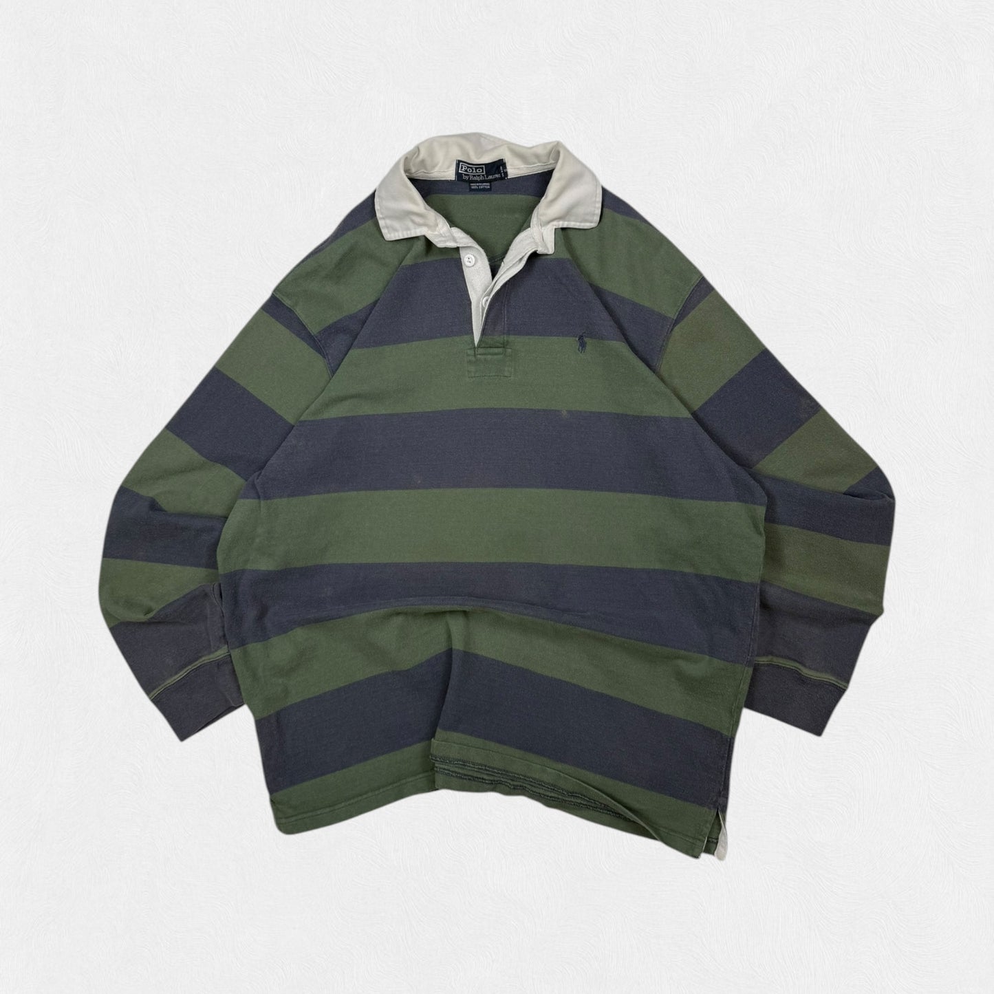 Vintage 90s Polo Ralph Lauren striped rugby polo shirt (L)