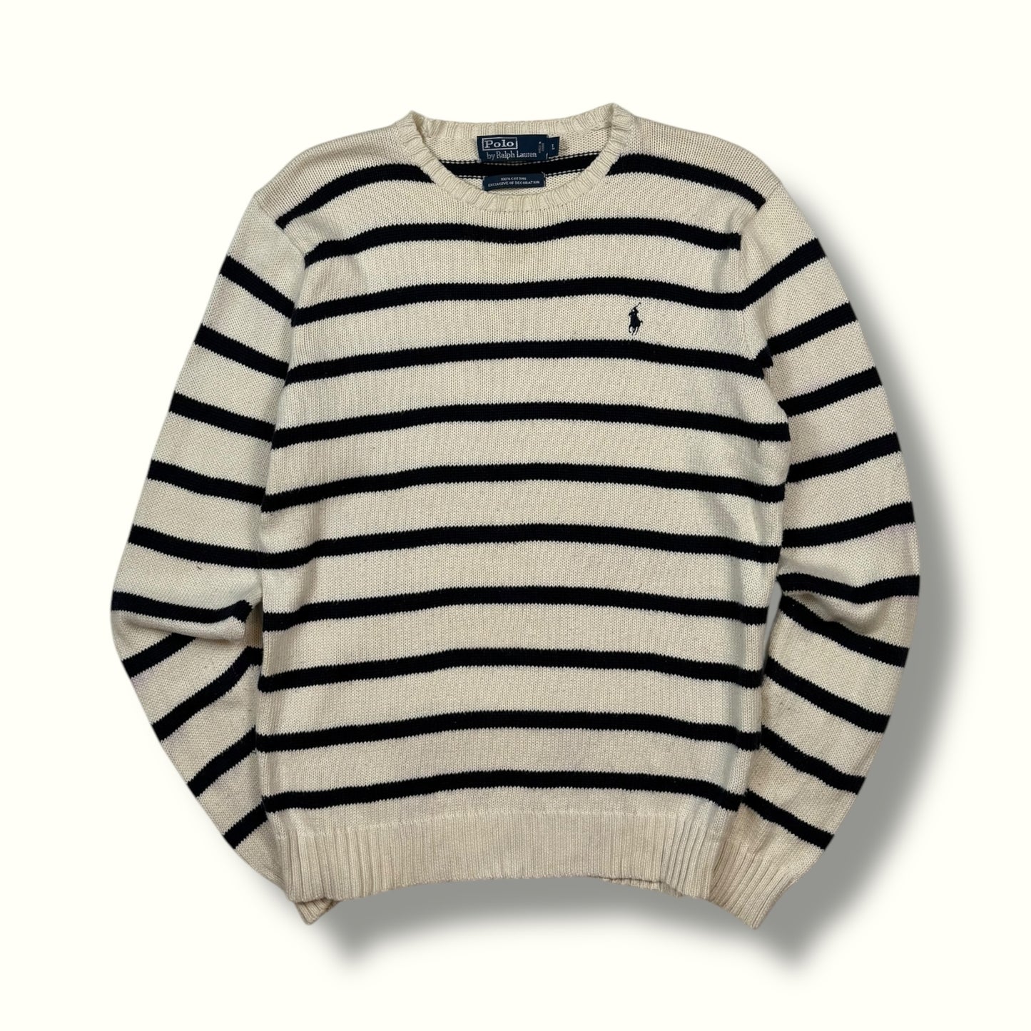 Vintage 90s Polo Ralph Lauren striped knit sweater (L)