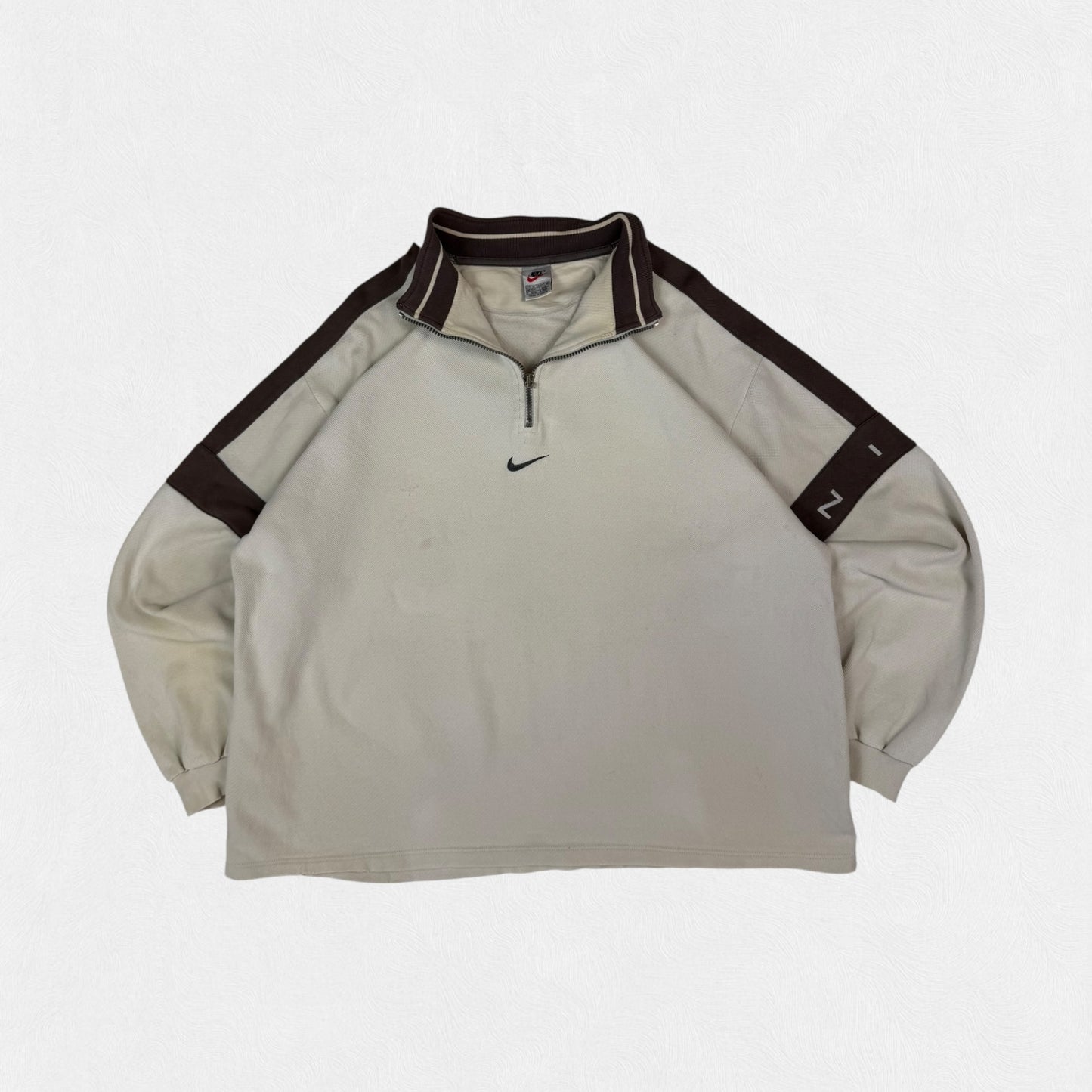 Vintage 90s Nike centre swoosh quarter zip sweatshirt (XL)