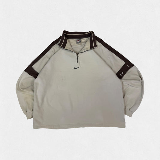 Vintage 90s Nike centre swoosh quarter zip sweatshirt (XL)