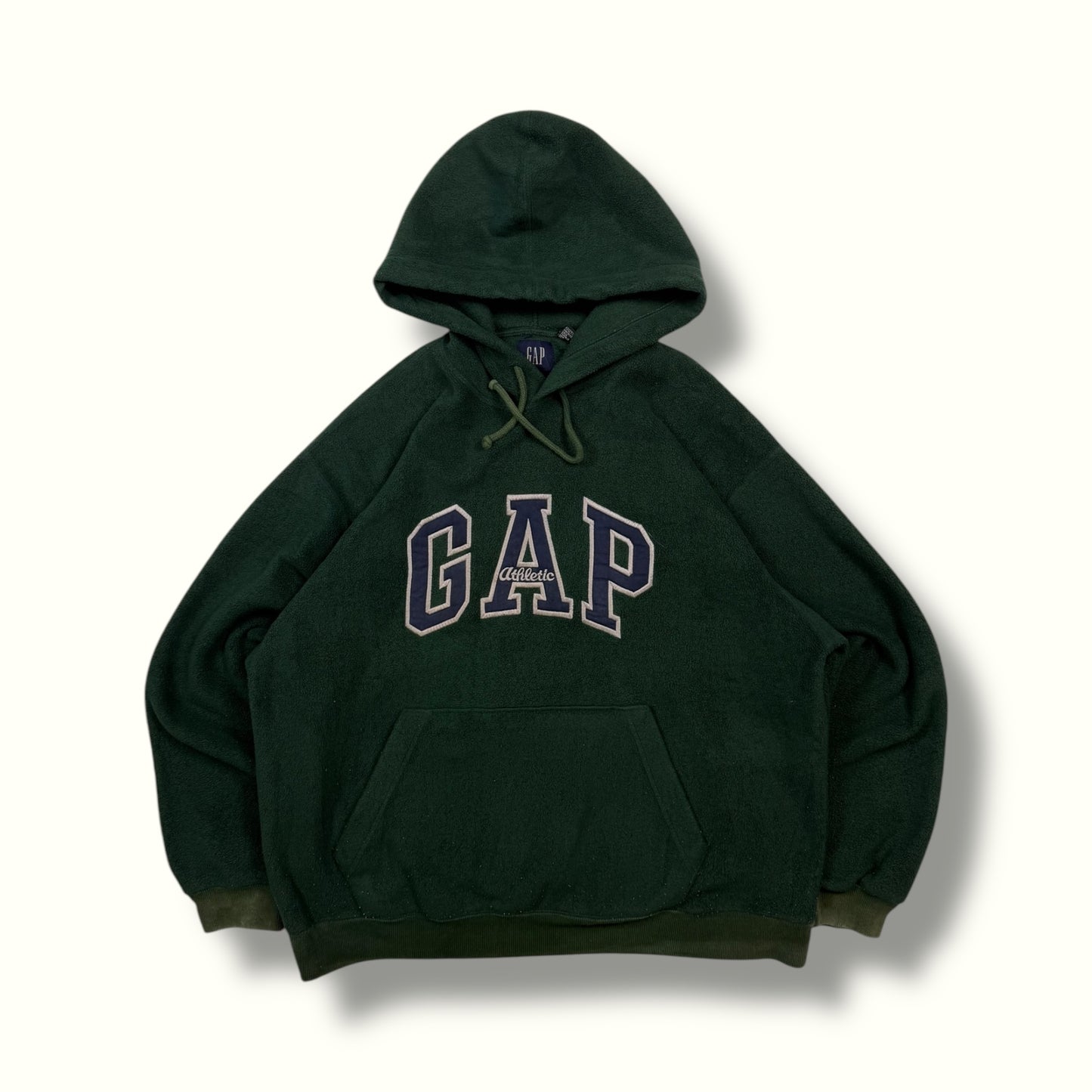 Vintage 90s Gap athletic spell out fleece hoodie (M)