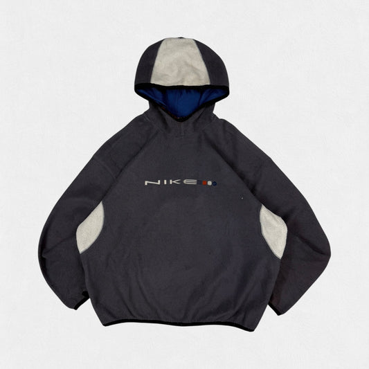 Vintage 90s Nike spell out fleece hoodie (L)