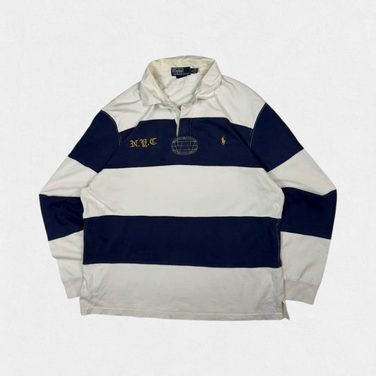 Vintage Polo Ralph Lauren NYC striped rugby polo shirt (XL)