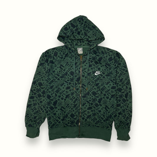 Vintage Nike all over print zip up hoodie (S)