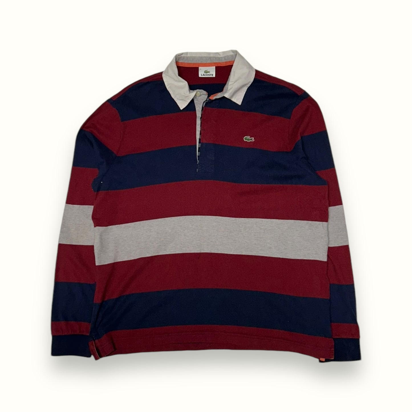 Lacoste striped rugby polo (L)