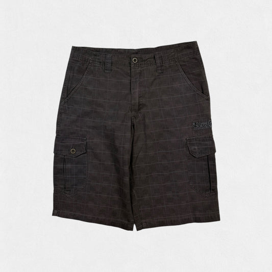 Vintage baggy checkered cargo shorts (S)