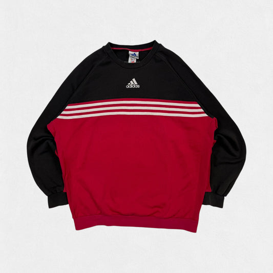 Vintage 90s Adidas colour block centre logo sweatshirt (L)