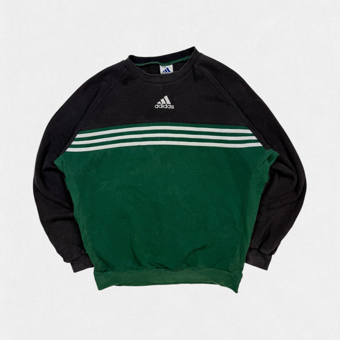 Vintage 90s Adidas colour block centre logo sweatshirt (M)