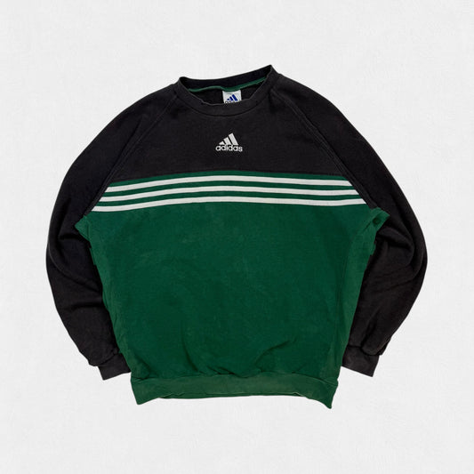 Vintage 90s Adidas colour block centre logo sweatshirt (M)
