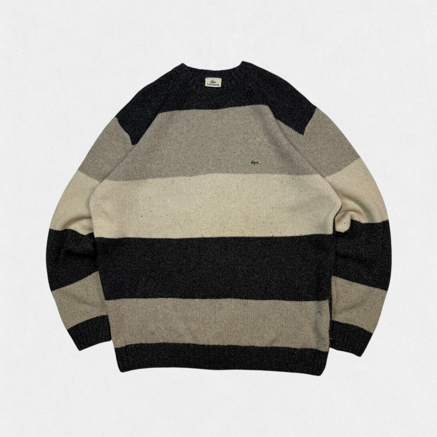 Vintage Lacoste striped wool knit sweater (XXL)