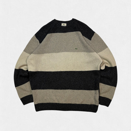 Vintage Lacoste striped wool knit sweater (XXL)