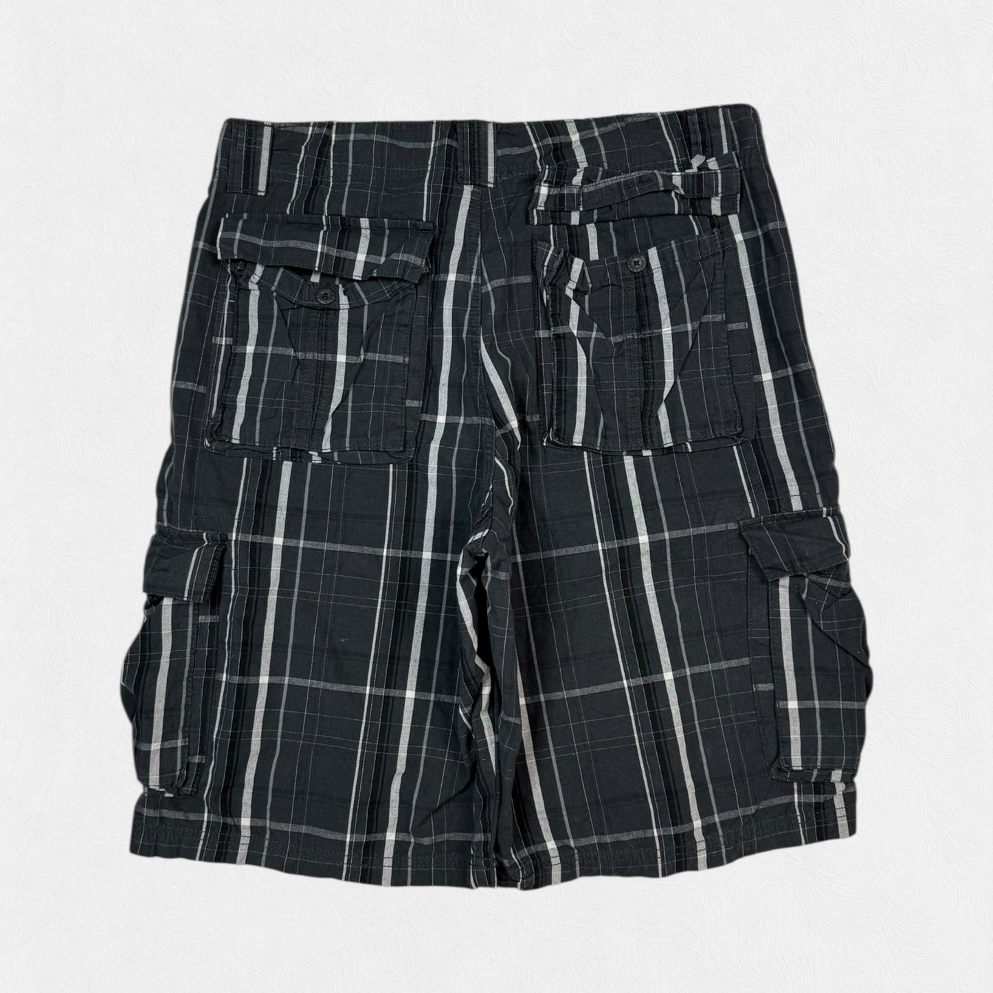 Vintage Lee dungarees baggy checkered cargo shorts (W36)