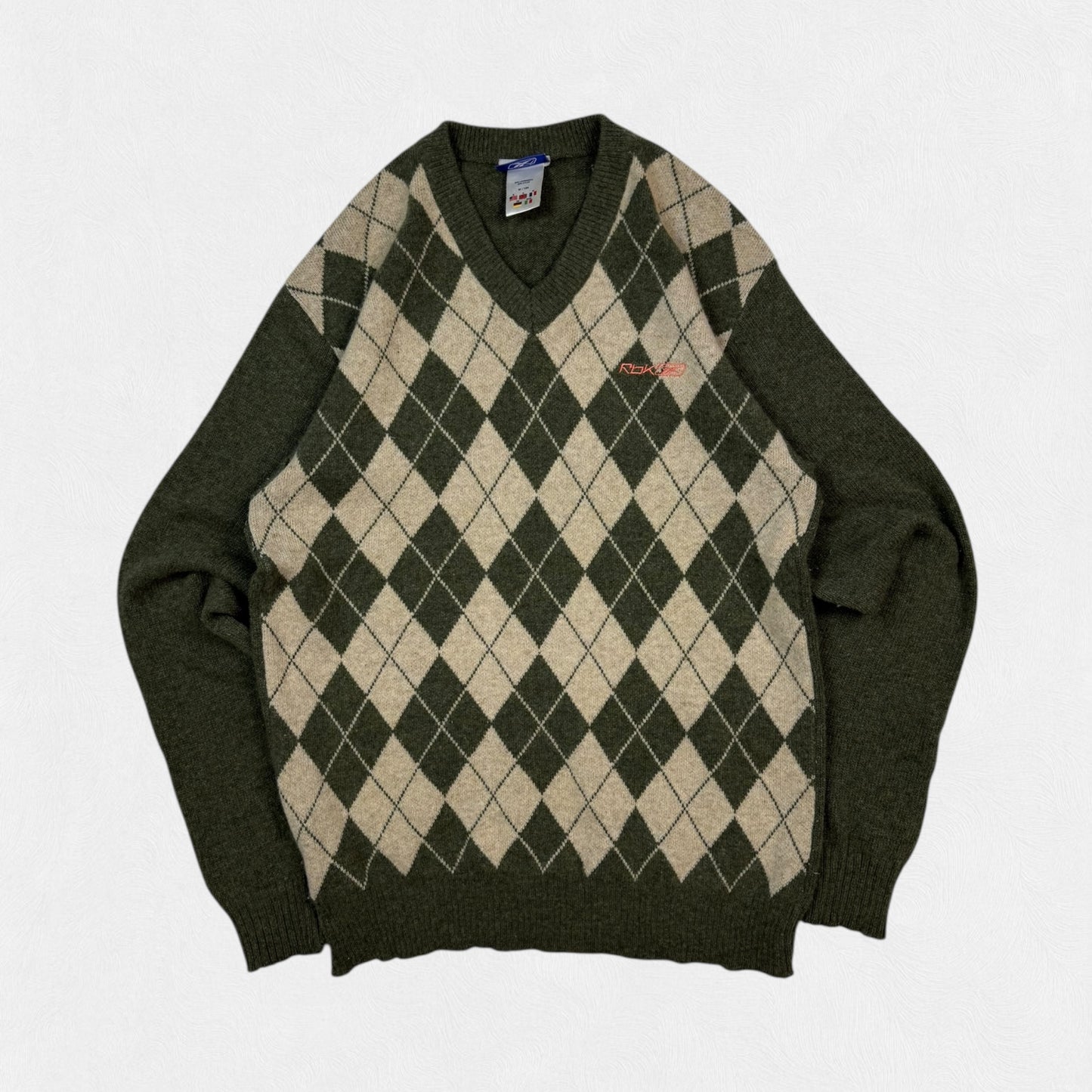 Vintage Reebok grandad wool knit sweater (M)