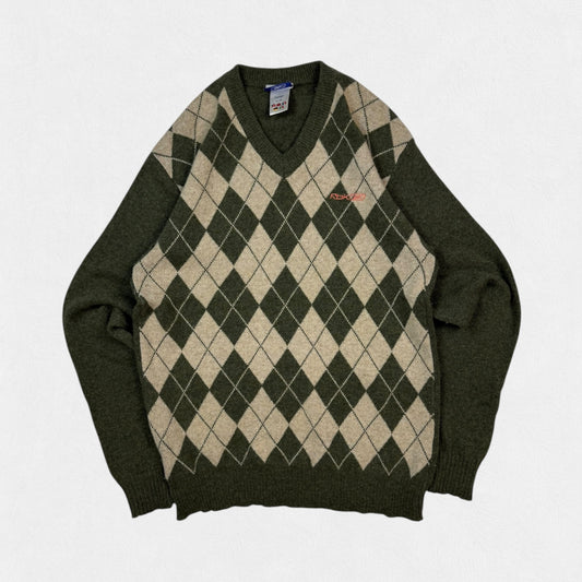 Vintage Reebok grandad wool knit sweater (M)