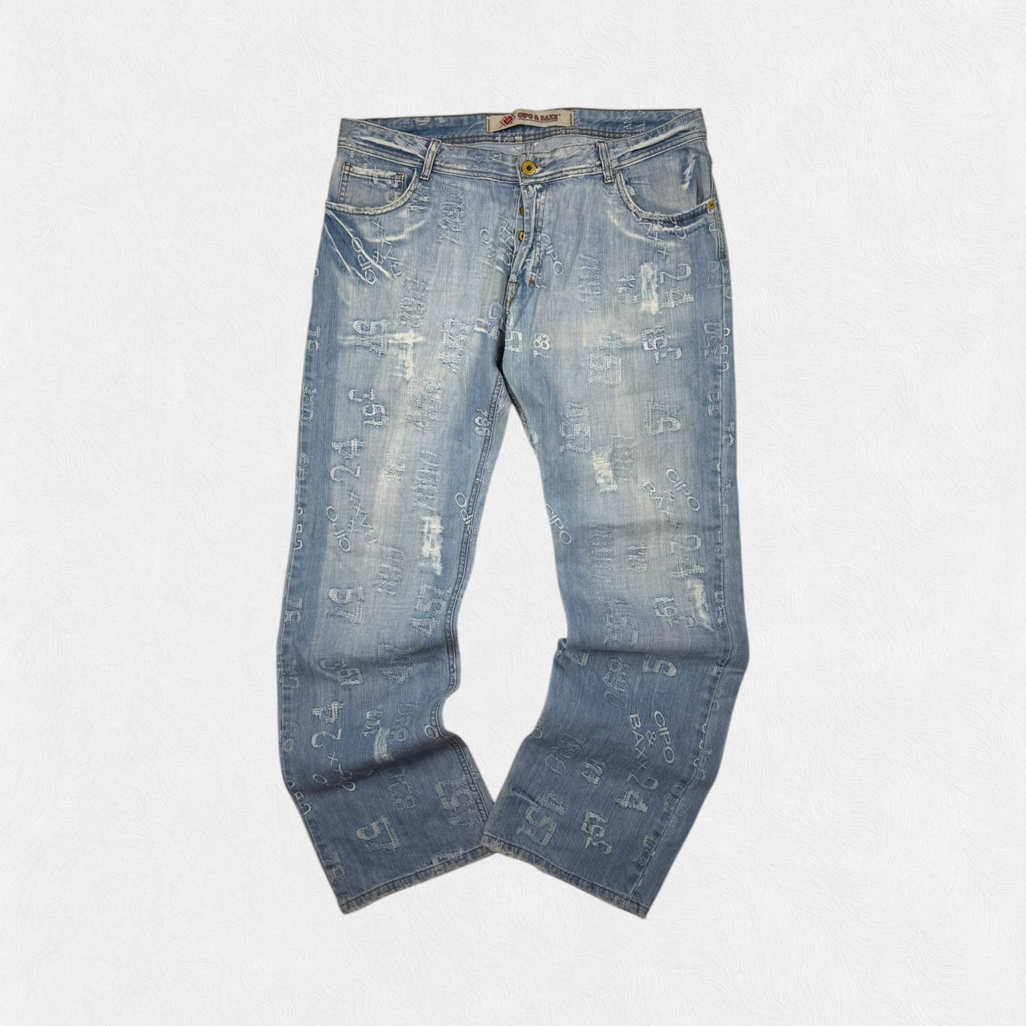 Vintage Y2K all over print hip hop jeans (W38)