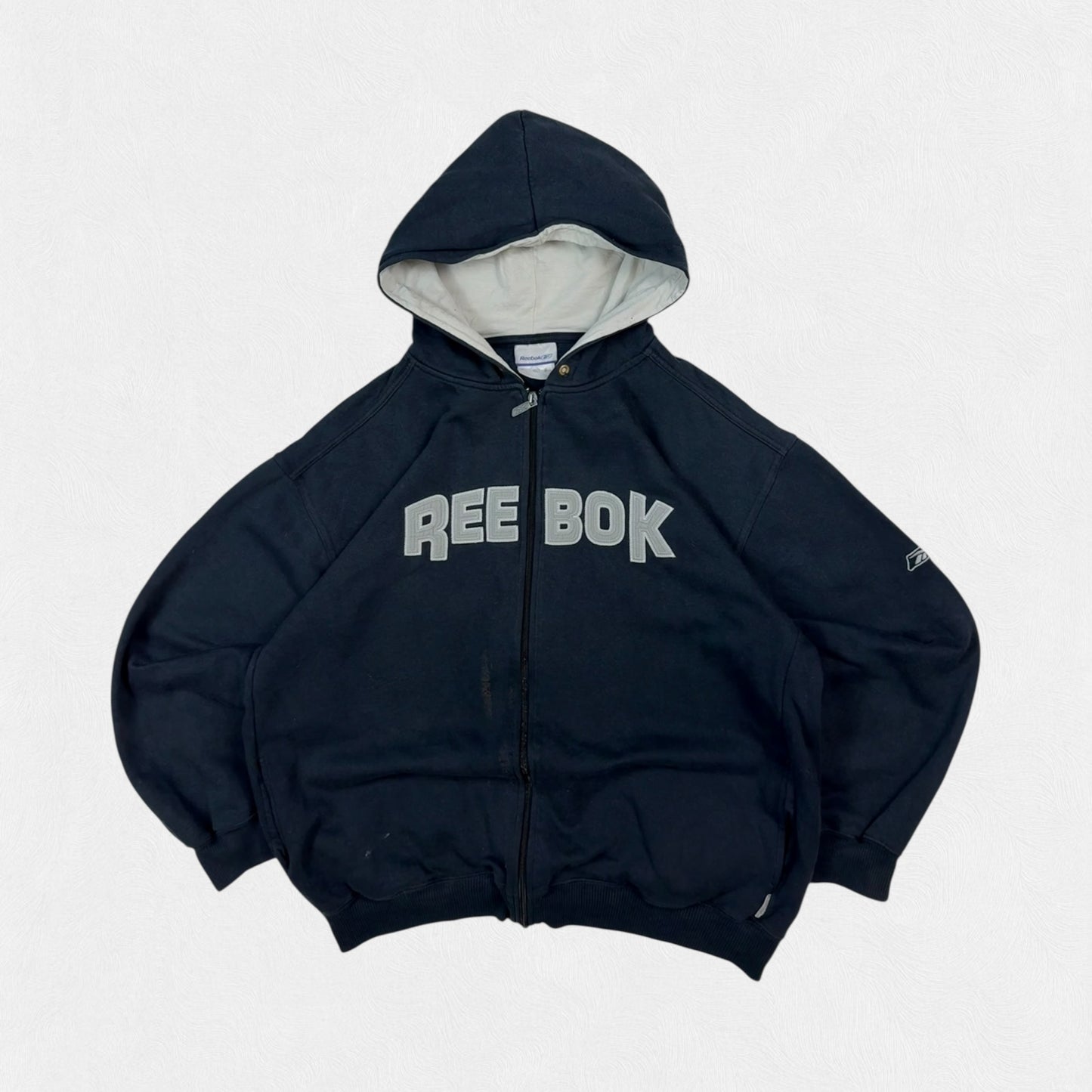 Vintage Reebok spell out full zip hoodie (M)