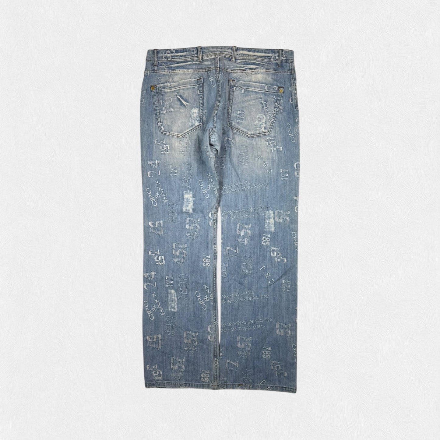 Vintage Y2K all over print hip hop jeans (W38)