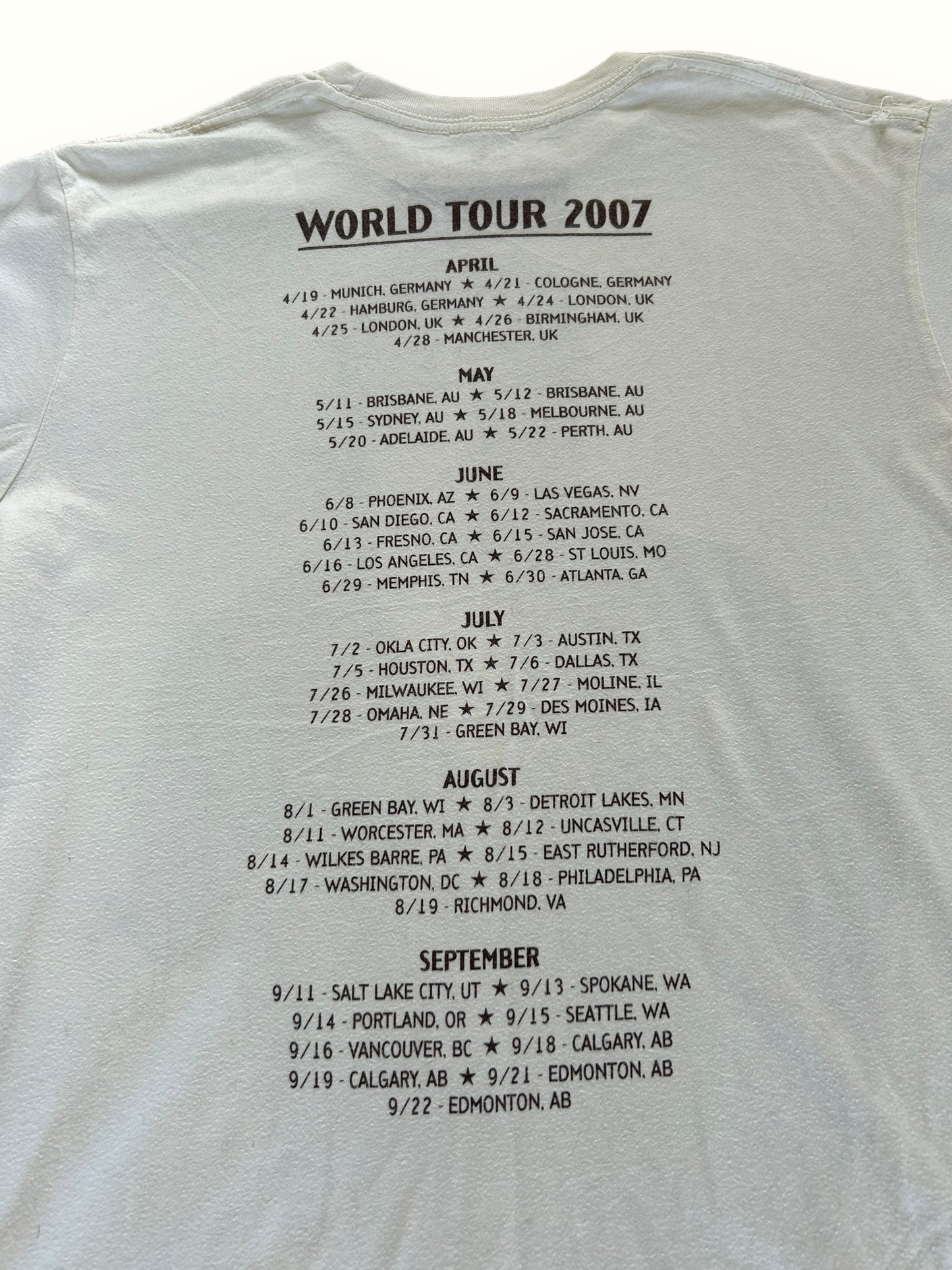 Keith Urban 2007 tour tee (M)