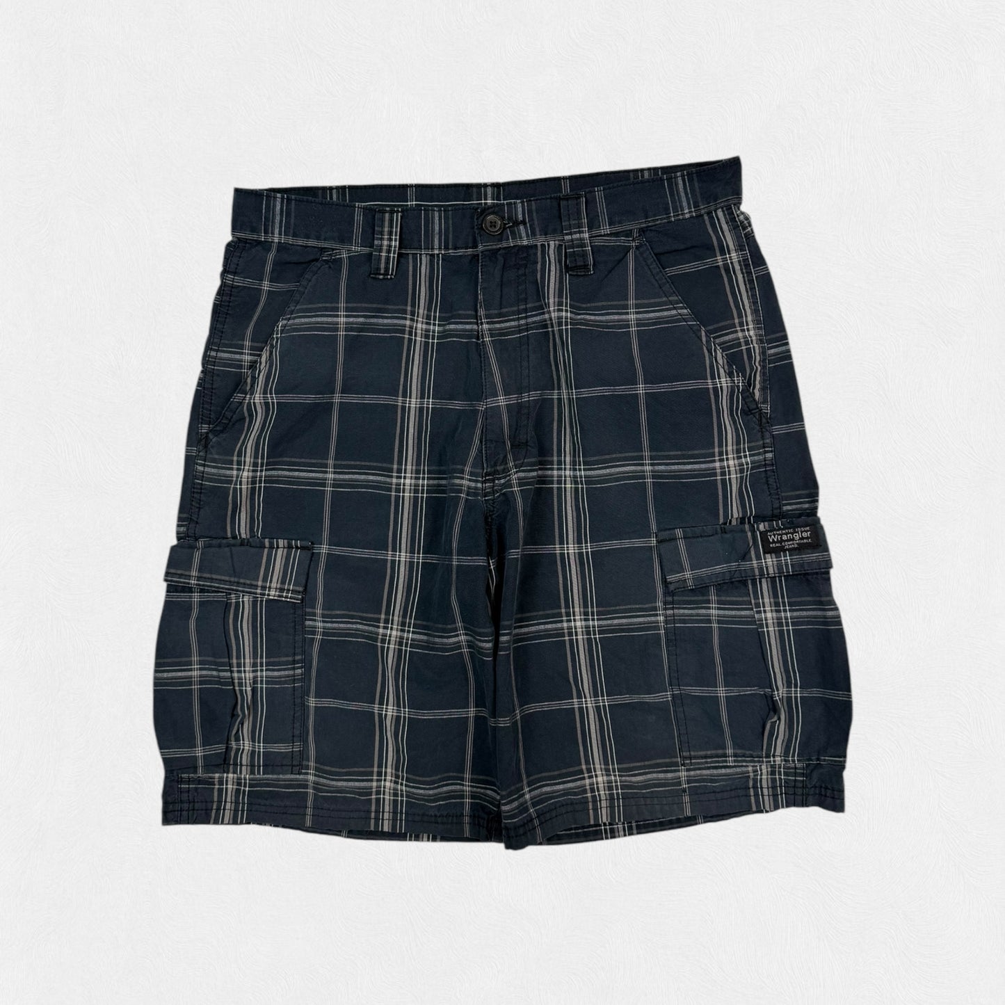 Vintage Wrangler baggy checkered cargo shorts (W32)