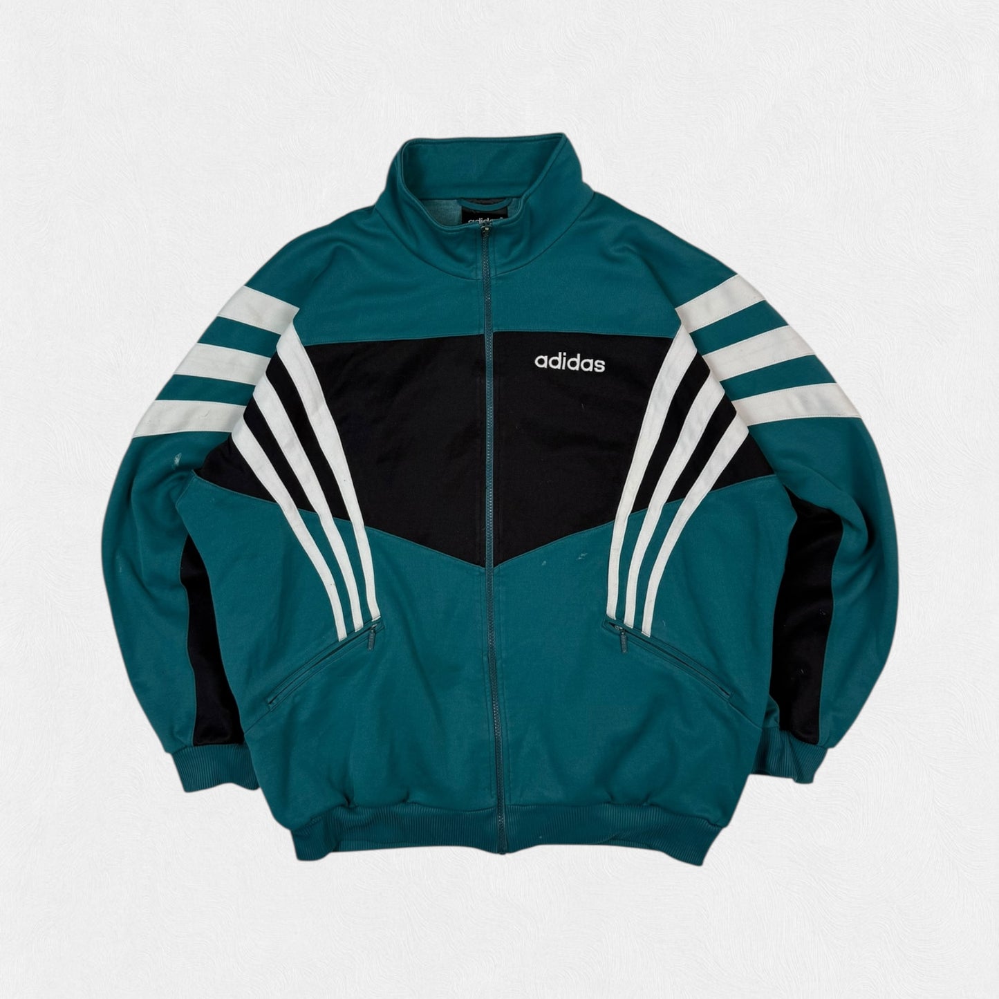 Vintage 90s Adidas colour block track jacket (XL)