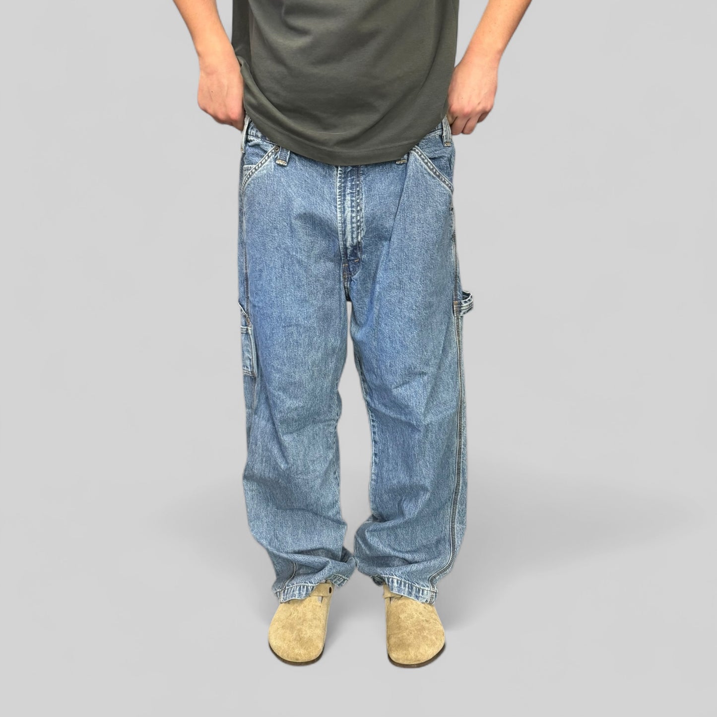 Vintage Lee dungarees baggy carpenter jeans (W36)