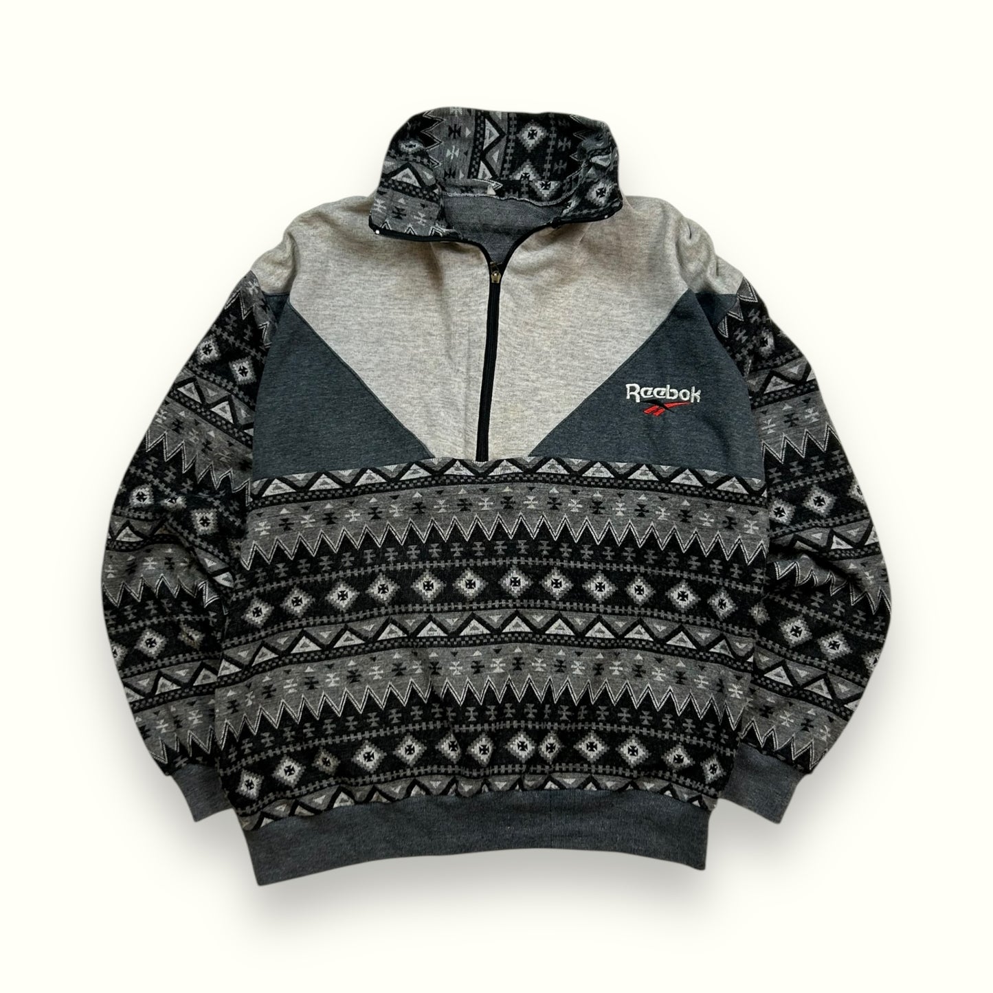 Reebok abstract quarter zip sweatshirt (M)