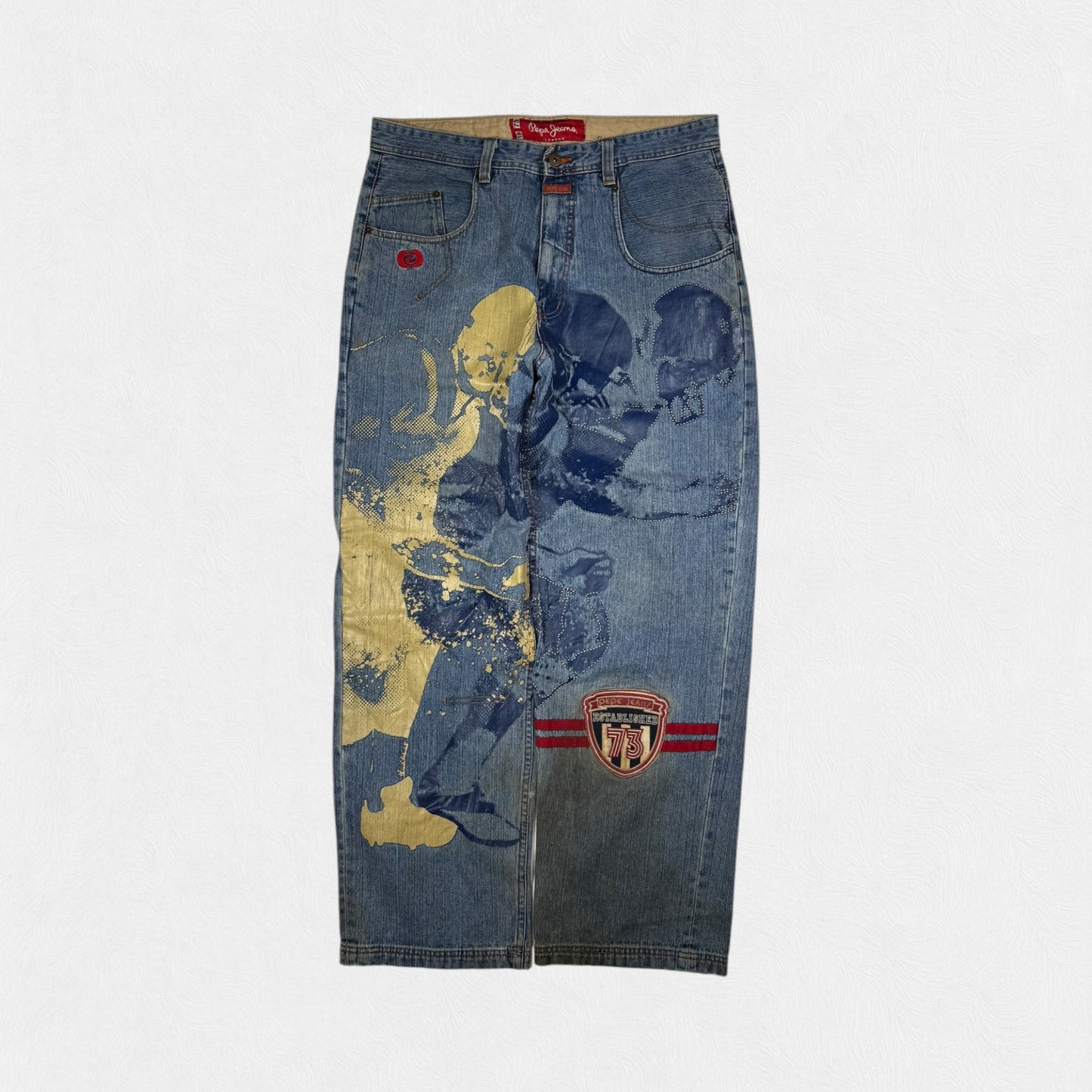 Vintage Y2K Pepe jeans all over print jeans (W36)