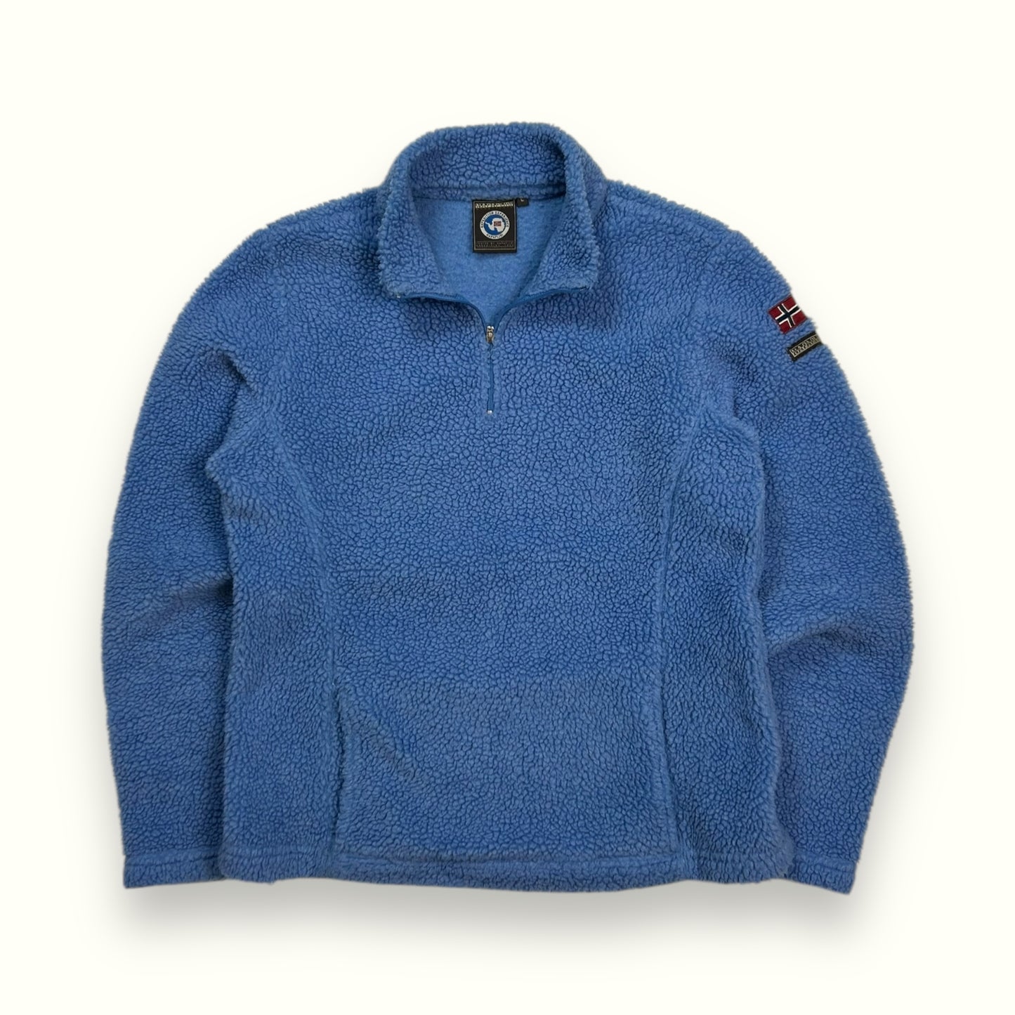 Vintage Napapijri deep pile quarter zip fleece (L)