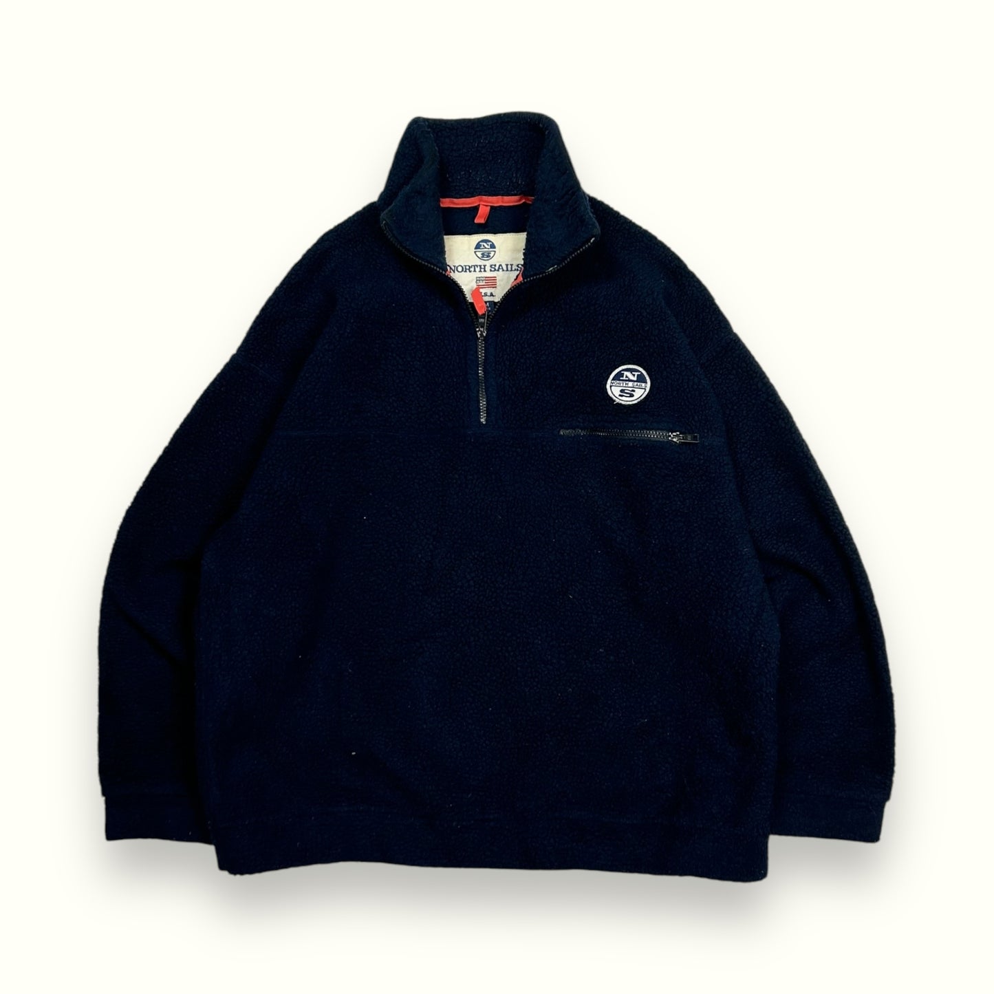 Vintage North Sails deep pile quarter zip fleece (M)